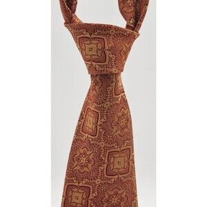 Stunning Eye Popping Gold & Maroon Benjamin James Woven Silk Tie